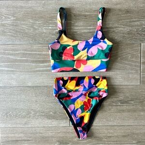 Beach Riot Colorful Floral Bikini Set
